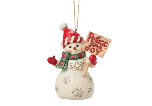 Heartwood Creek Snowman with Peace & Joy Sign Hanging Ornament - Heartwood Creek