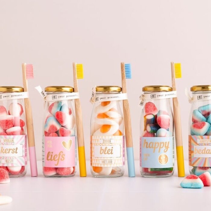 Geven is leuker - Snoepflesje - Blei met jou - met tandenborstel