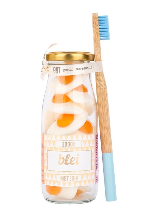 Geven is leuker Snoepflesje - Blei met jou - met tandenborstel - Geven is leuker