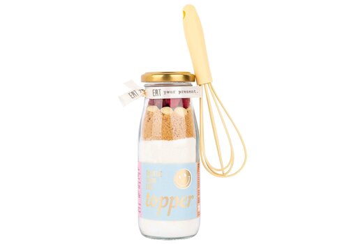 Geven is leuker Bakflesje - Taartje voor een topper - met garde - Geven is leuker