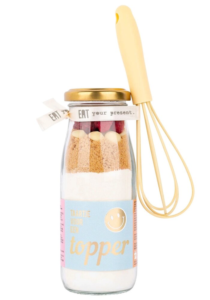 Geven is leuker - Bakflesje - Taartje voor een topper - met garde