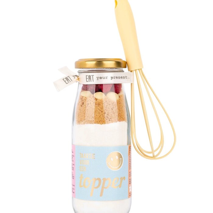 Geven is leuker - Bakflesje - Taartje voor een topper - met garde