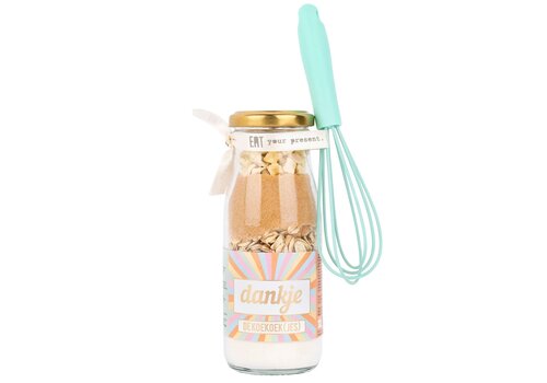 Geven is leuker Bakflesje - Dankje de koek koek(jes) - met garde - Geven is leuker