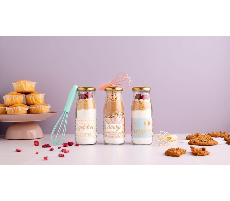 Geven is leuker - Bakflesje - Dankje de koek koek(jes) - met garde