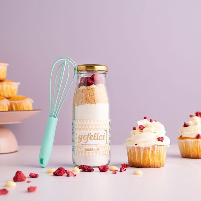 Geven is leuker - Bakflesje - Gefelicitaart(je) - met garde