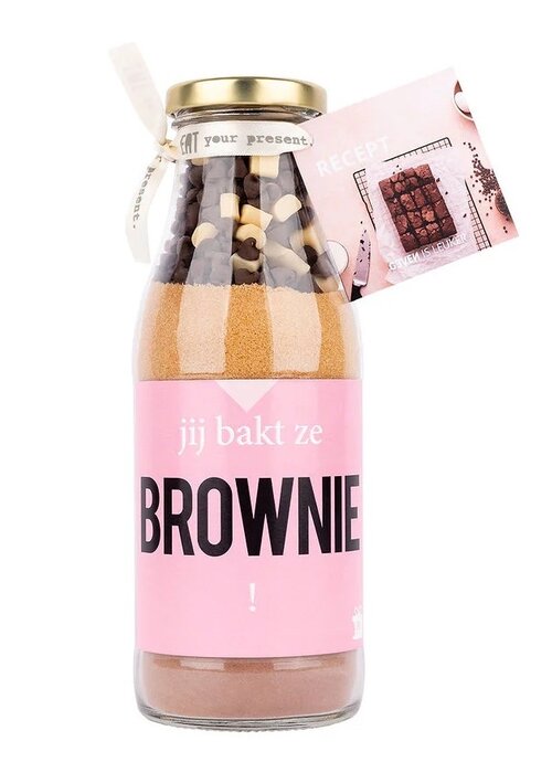 Geven is leuker Bakfles - Jij bakt ze brownie! - Geven is leuker