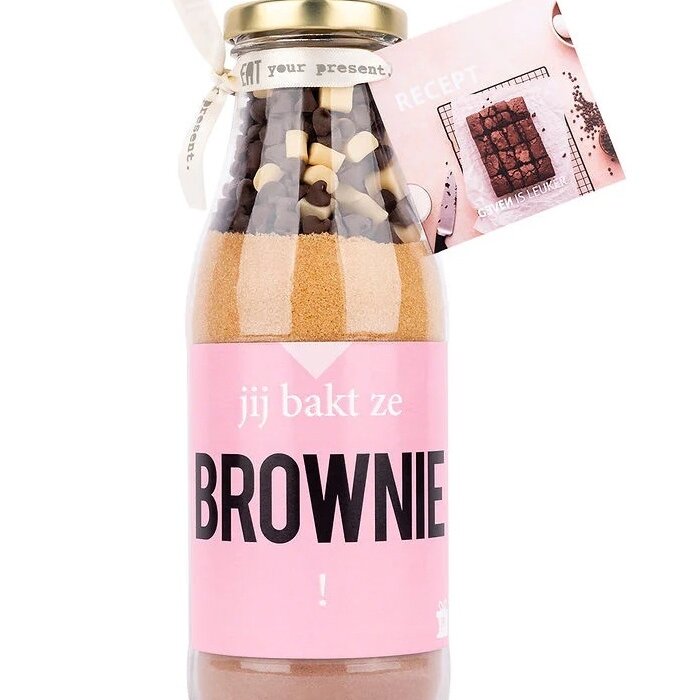 Geven is leuker - Bakfles - Jij bakt ze brownie!