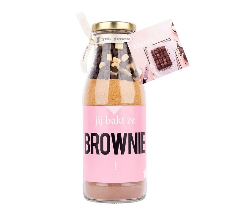 Geven is leuker - Bakfles - Jij bakt ze brownie!