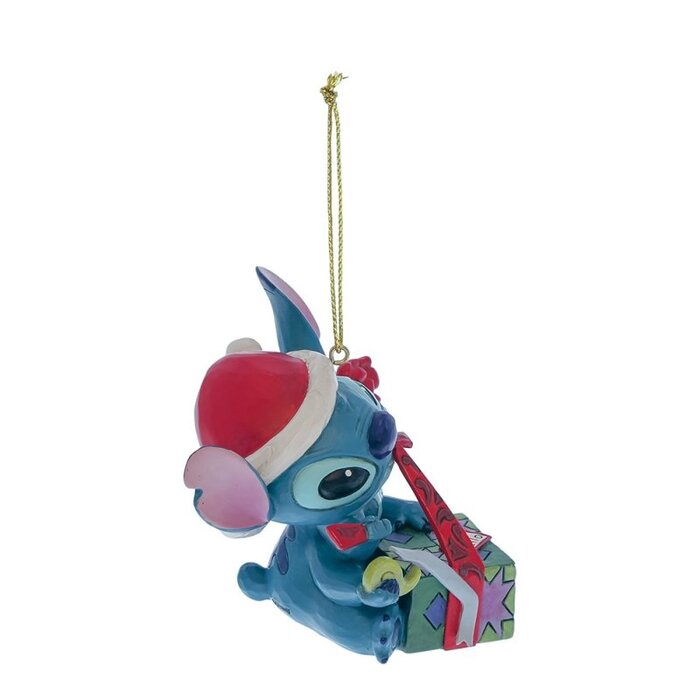 Disney Traditions - Stitch Unwrapping Christmas Gift Hanging Ornament