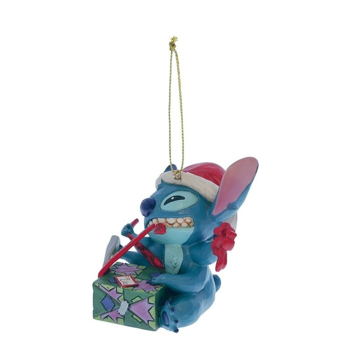 Disney Traditions - Stitch Unwrapping Christmas Gift Hanging Ornament