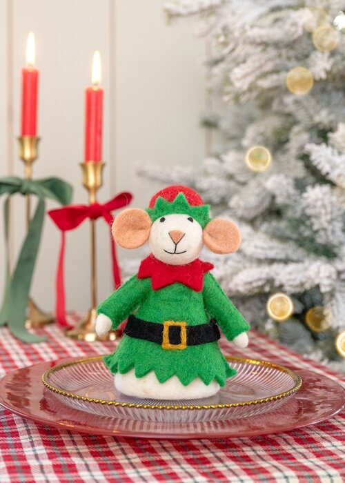 Sjaal met Verhaal Decoratie Muis Kerstelf - Sjaal met een Verhaal