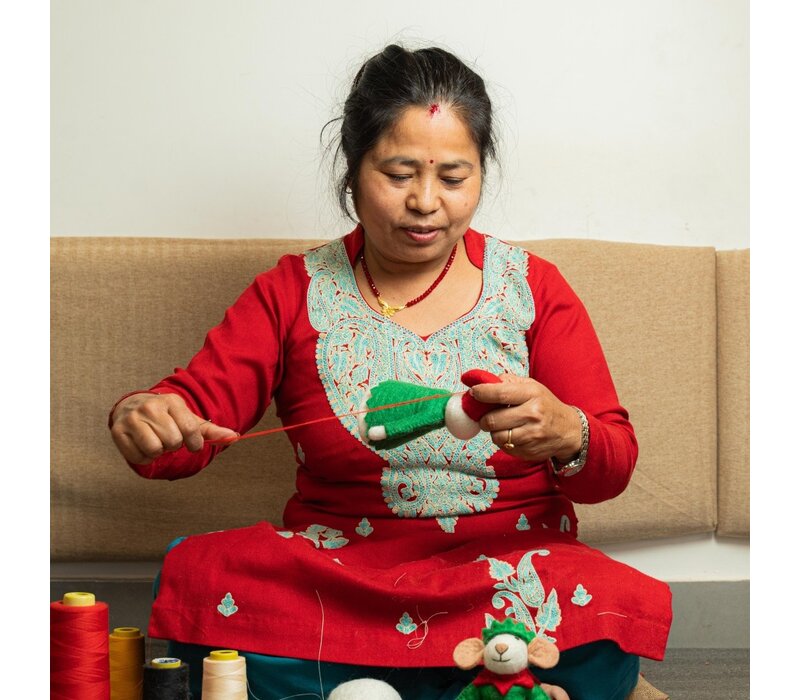 Sjaal met een Verhaal - Decoratie Muis Kerstelf