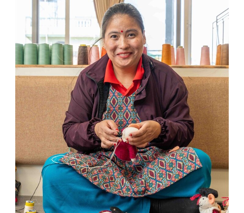 Sjaal met een Verhaal - Decoratie Muis Pietermuis Cyclaam