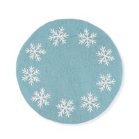 Sjaal met Verhaal - Onderzetter 35 cm Ijsblauw Sneeuwvlok
