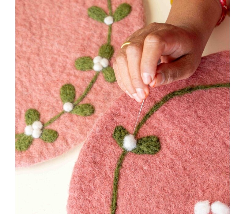 Sjaal met Verhaal - Onderzetter 35 cm Mistletoe Dreams