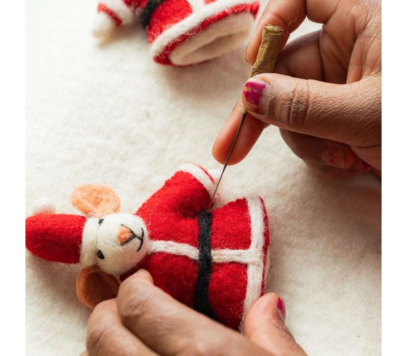 Sjaal met een Verhaal - Hanger Muis Kerstmuis