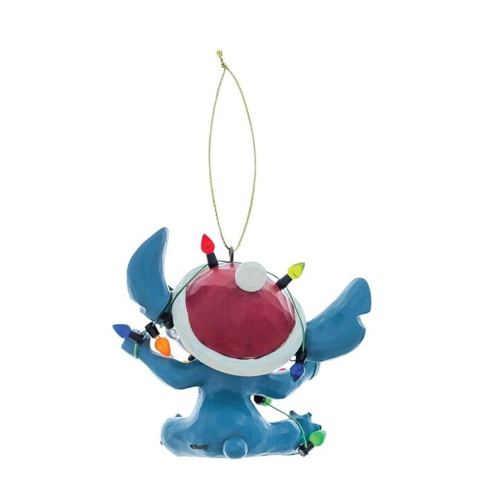 Disney Traditions - Stitch Wrapped in Christmas Lights Hanging Ornament