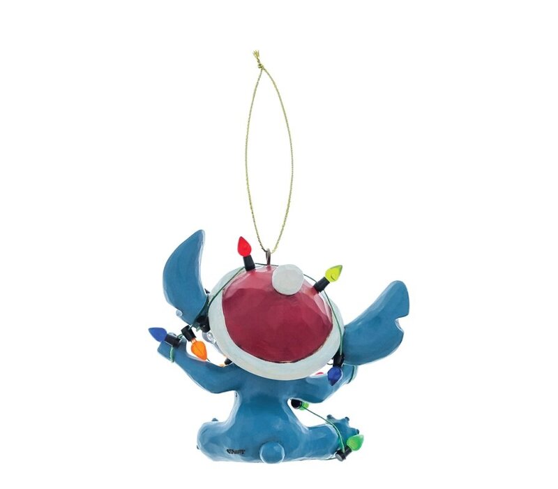 Disney Traditions - Stitch Wrapped in Christmas Lights Hanging Ornament