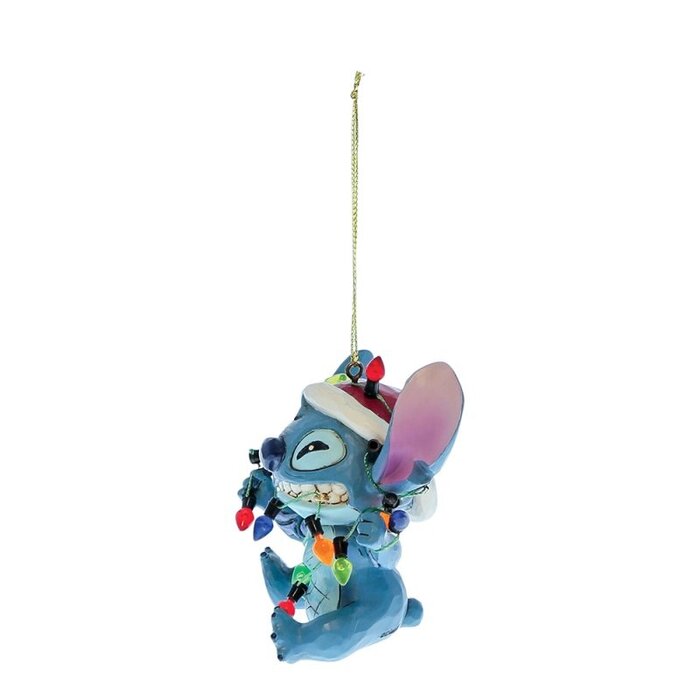 Disney Traditions - Stitch Wrapped in Christmas Lights Hanging Ornament