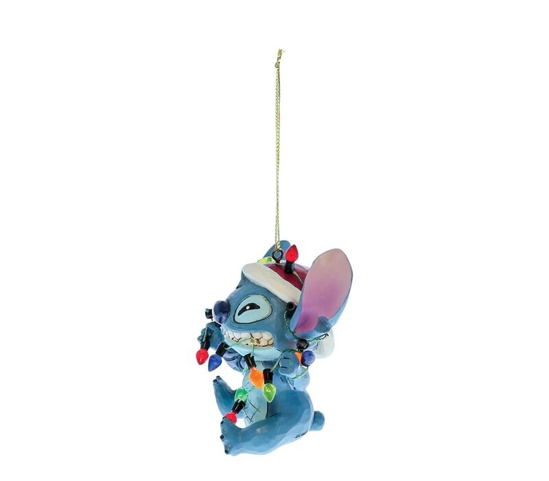 Disney Traditions - Stitch Wrapped in Christmas Lights Hanging Ornament