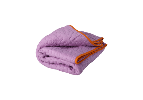 RICE Katoenen deken - Paars met bloemenmotief - RICE