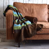 Sjaal met Verhaal - Plaid Blauw Bruin Groen