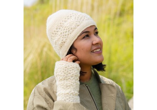 Sjaal met Verhaal Muts Granny Square Crème - Sjaal met Verhaal