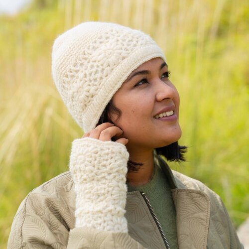 Muts Granny Square Crème - Sjaal met Verhaal 