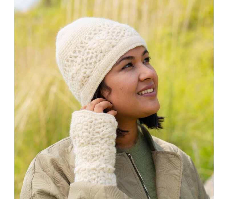 Sjaal met Verhaal - Muts Granny Square Crème