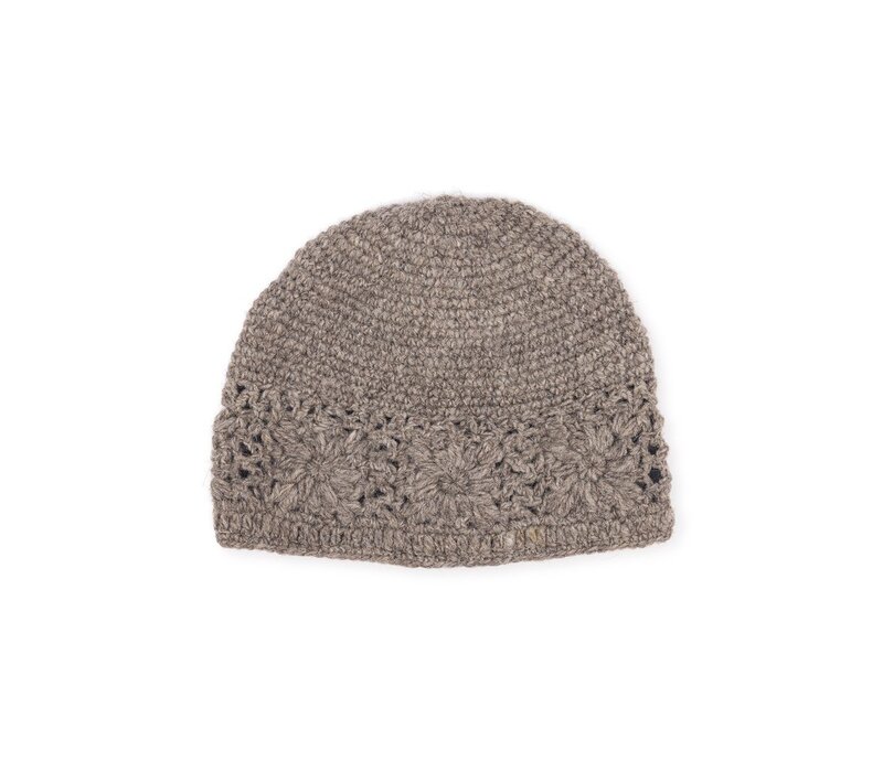 Sjaal met Verhaal - Muts Granny Square Taupe