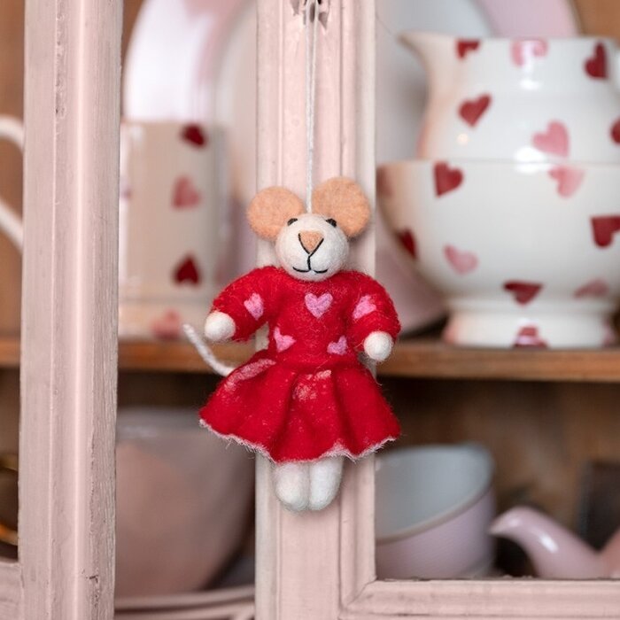 Sjaal met Verhaal - Hanger Muis Sweetheart Rood