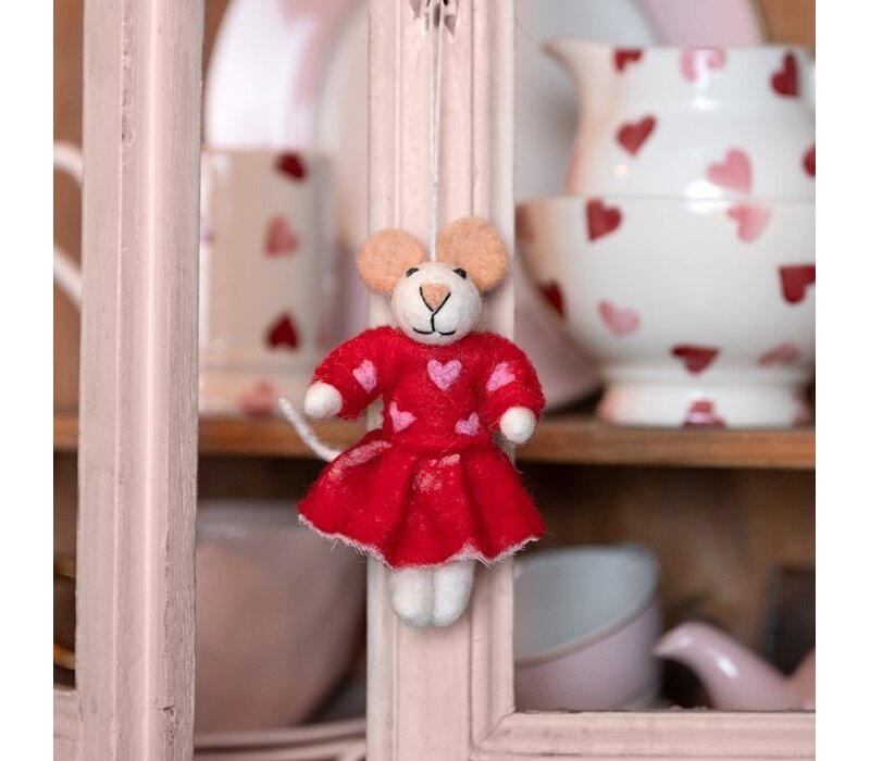 Sjaal met Verhaal - Hanger Muis Sweetheart Rood