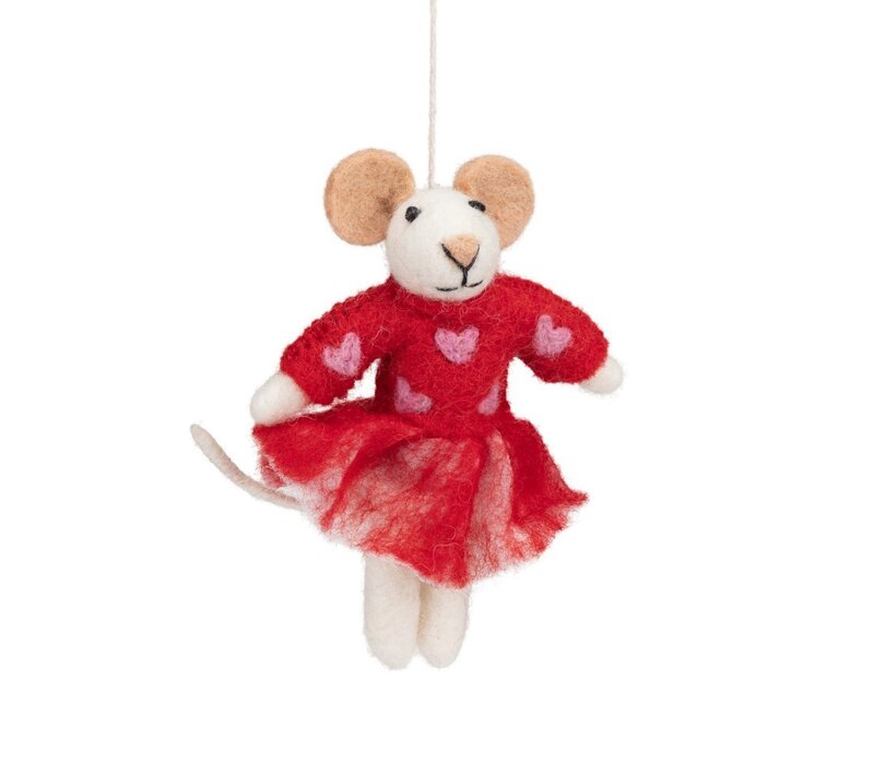 Sjaal met Verhaal - Hanger Muis Sweetheart Rood