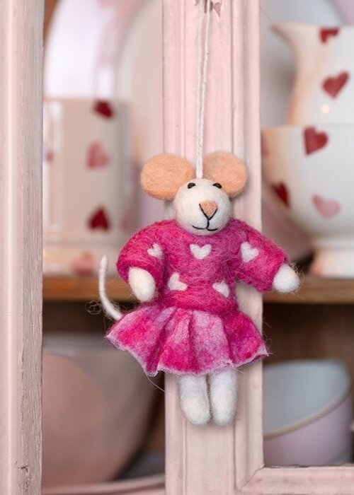 Sjaal met Verhaal Hanger Muis Sweetheart Fuchsia - Sjaal met Verhaal