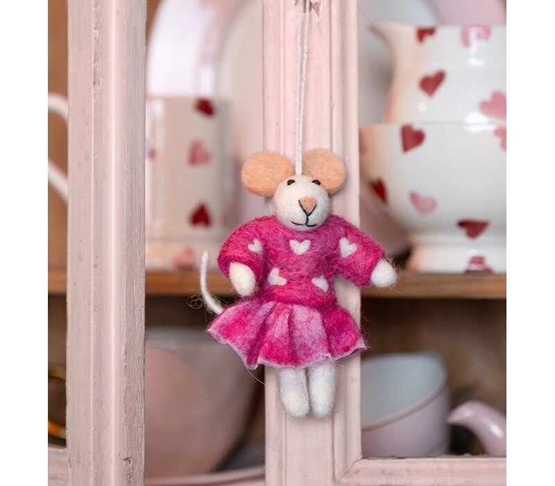 Sjaal met Verhaal - Hanger Muis Sweetheart Fuchsia