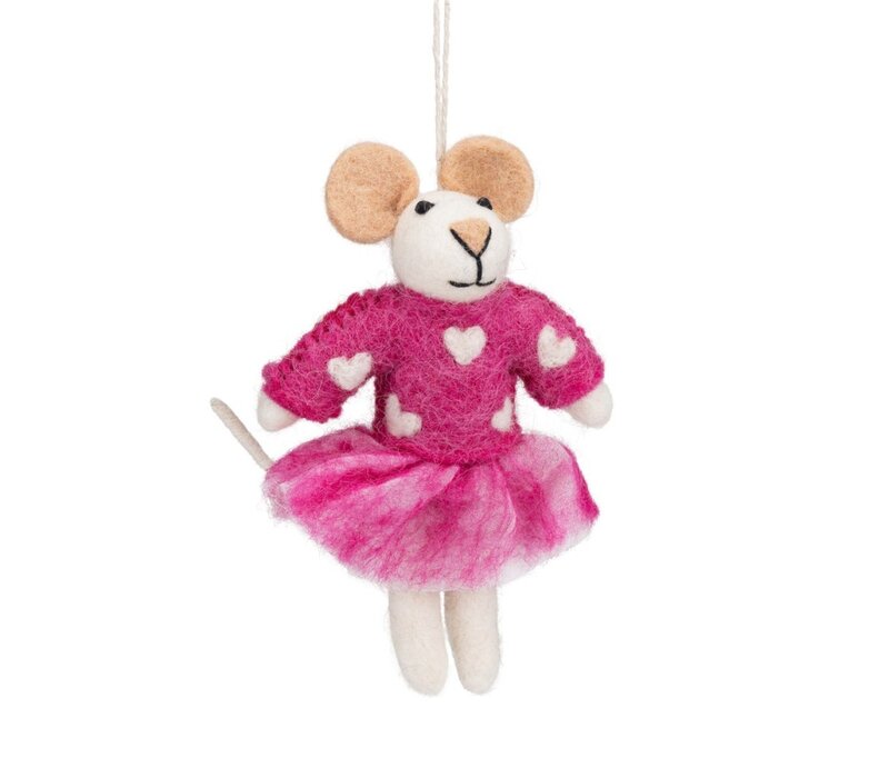 Sjaal met Verhaal - Hanger Muis Sweetheart Fuchsia