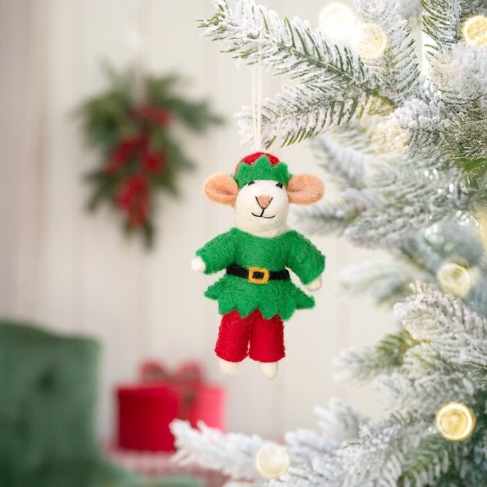 Sjaal met een Verhaal - Hanger Muis Kerstelf