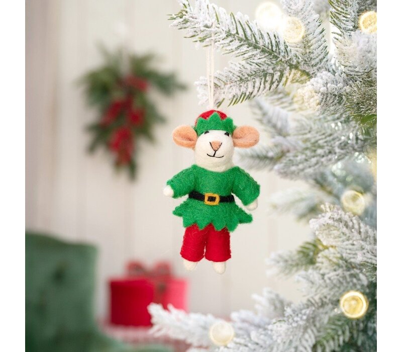 Sjaal met een Verhaal - Hanger Muis Kerstelf