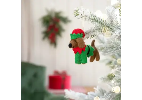 Sjaal met Verhaal Hanger Teckel Kerstelf - Sjaal met Verhaal