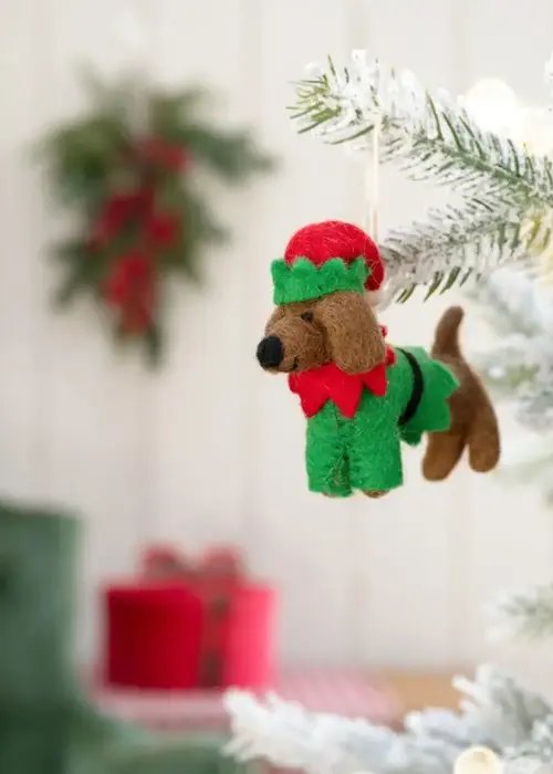 Sjaal met Verhaal Hanger Teckel Kerstelf - Sjaal met Verhaal