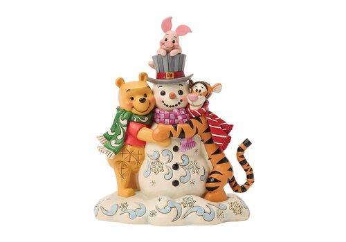 Disney Traditions A Chilly Creation (Pooh and Friends Hugging Snowman PRE-ORDER) - Disney Traditions