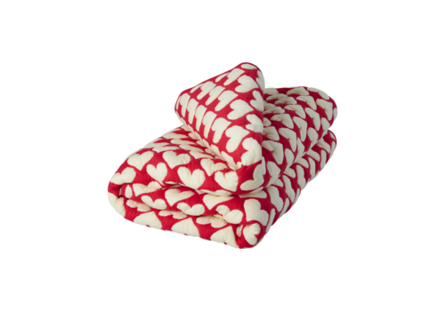 RICE Katoenen deken - Rode Hartjes - RICE