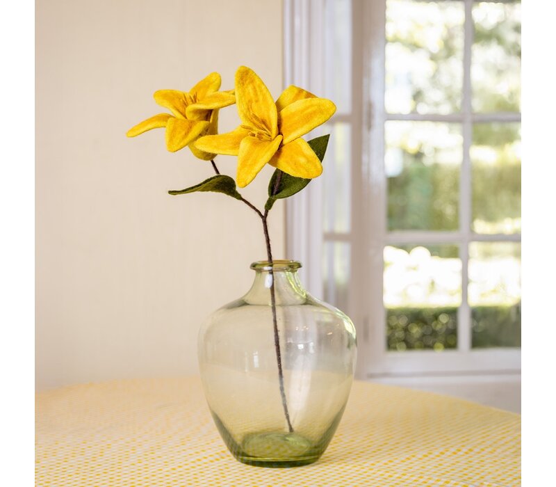 Sjaal met een Verhaal - Bloem: Tak: Lelie Geel