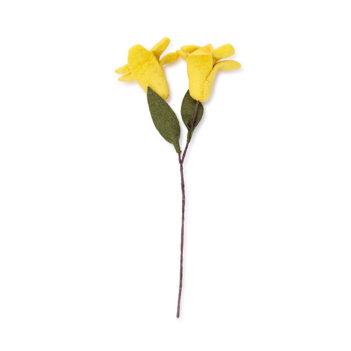 Sjaal met een Verhaal - Bloem: Tak: Lelie Geel