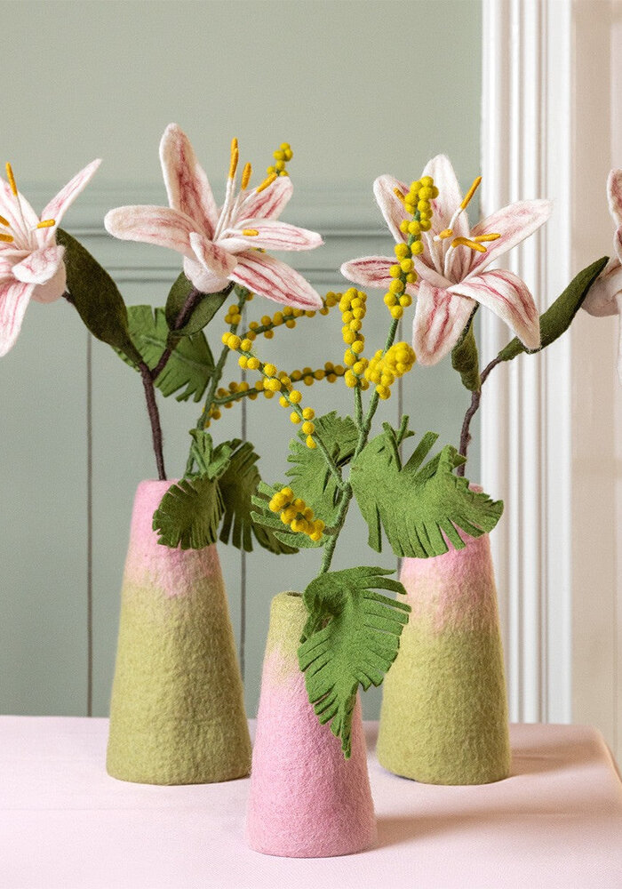 Sjaal met Verhaal - Vaas Roze-Groen medium