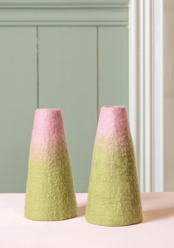 Sjaal met Verhaal - Vaas Roze-Groen medium