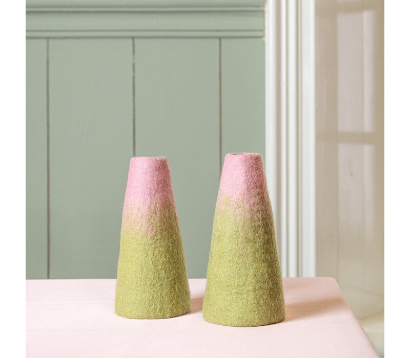 Sjaal met Verhaal - Vaas Roze-Groen medium