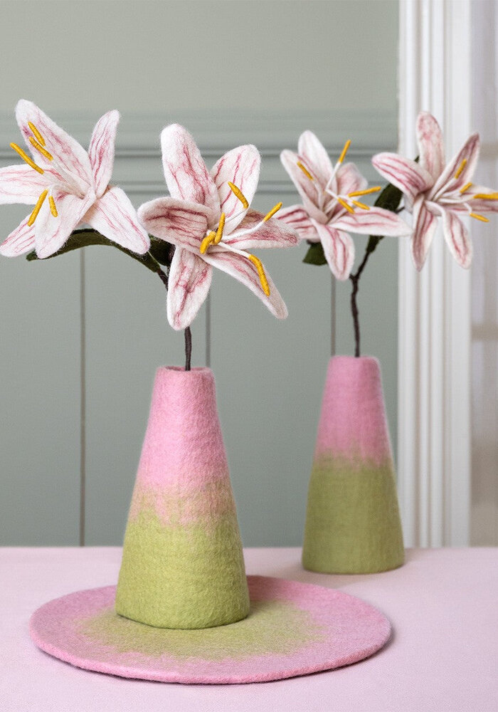 Sjaal met Verhaal - Vaas Roze-Groen medium