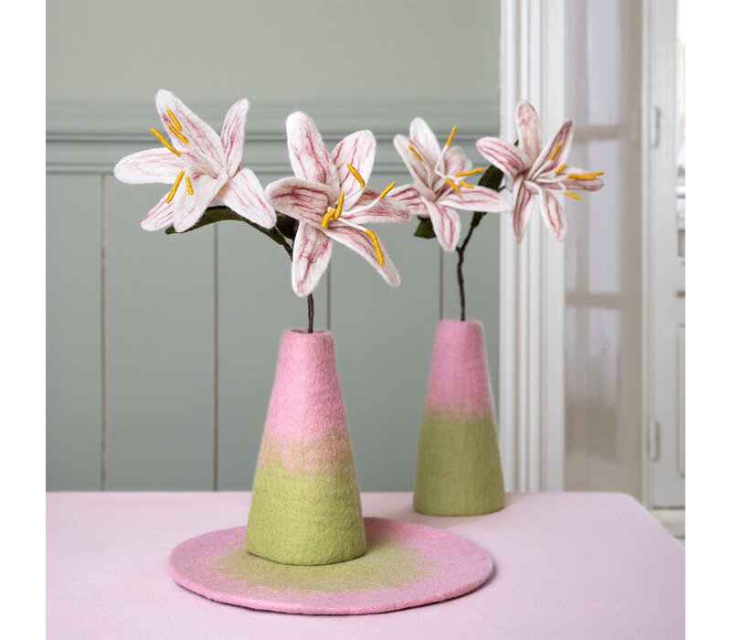 Sjaal met Verhaal - Vaas Roze-Groen medium