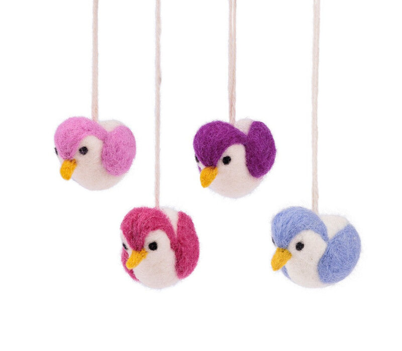 Sjaal met Verhaal - Hanger Vogeltje Fuchsia